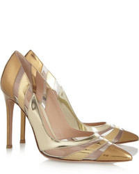 Золотые кожаные туфли от Gianvito Rossi