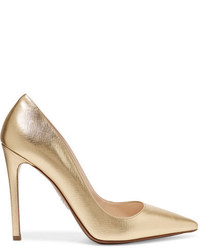 Золотые кожаные туфли от Prada