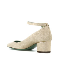 Золотые кожаные туфли от Paola D'arcano