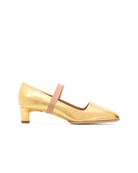Золотые кожаные туфли от Santoni