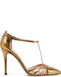 Золотые кожаные туфли от Sarah Jessica Parker