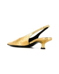 Золотые кожаные туфли от MM6 MAISON MARGIELA