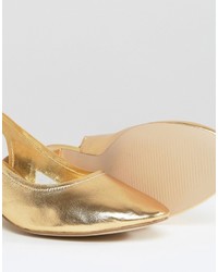 Золотые кожаные туфли от Asos