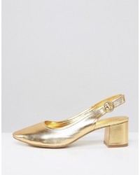 Золотые кожаные туфли от Asos