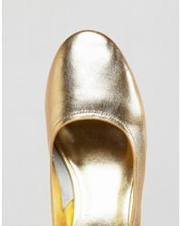 Золотые кожаные туфли от Asos