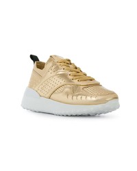 Женские золотые кроссовки от Tod's