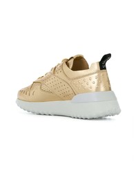 Женские золотые кроссовки от Tod's