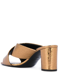 Золотые сабо от Saint Laurent