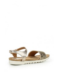 Золотые сандалии на плоской подошве от Coco Perla