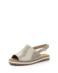 Золотые сандалии на плоской подошве от Corina