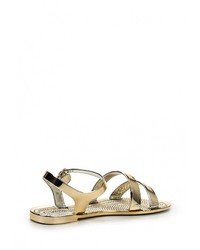 Золотые сандалии на плоской подошве от Ideal