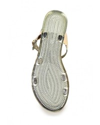 Золотые сандалии на плоской подошве от Ideal