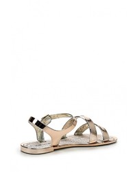 Золотые сандалии на плоской подошве от Ideal