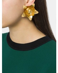 Золотые серьги с цветочным принтом от Paula Mendoza