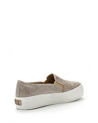 Женские золотые слипоны из плотной ткани от Keddo