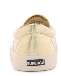 Женские золотые слипоны от Superga