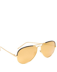 Женские золотые солнцезащитные очки от Linda Farrow Luxe