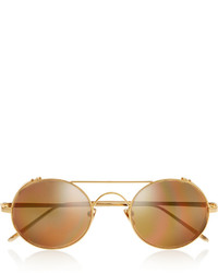 Женские золотые солнцезащитные очки от Linda Farrow