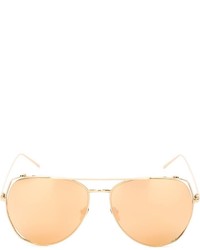 Женские золотые солнцезащитные очки от Linda Farrow
