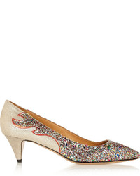 Золотые туфли с пайетками с украшением от Etoile Isabel Marant