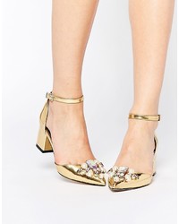 Золотые туфли с украшением от Asos