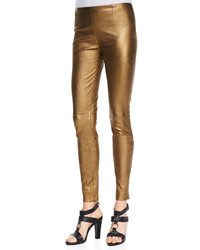 Золотые узкие брюки