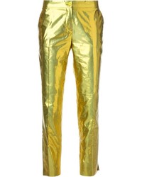 Золотые узкие брюки от Etro