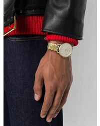 Мужские золотые часы с принтом от Versace