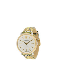 Мужские золотые часы с принтом от Versace