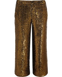 Золотые широкие брюки с пайетками от J.Crew