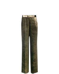 Золотые широкие брюки от Etro