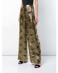 Золотые широкие брюки от Sally Lapointe