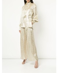 Золотые широкие брюки от Layeur