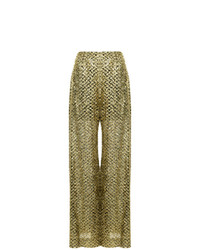 Золотые широкие брюки от Roland Mouret