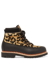 Кожаные ботинки с леопардовым принтом