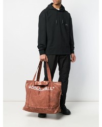 Мужская коричневая большая сумка из плотной ткани с принтом от A-Cold-Wall*