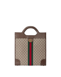 Мужская коричневая большая сумка из плотной ткани от Gucci
