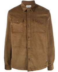 Мужская коричневая вельветовая рубашка с длинным рукавом от Barbour
