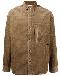 Мужская коричневая вельветовая рубашка с длинным рукавом от Izzue