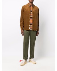 Мужская коричневая вельветовая рубашка с длинным рукавом от Carhartt WIP
