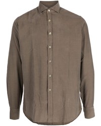 Мужская коричневая вельветовая рубашка с длинным рукавом от Man On The Boon.