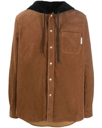 Мужская коричневая вельветовая рубашка с длинным рукавом от Marni