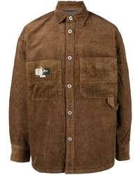 Мужская коричневая вельветовая рубашка с длинным рукавом от Musium Div.
