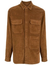 Мужская коричневая вельветовая рубашка с длинным рукавом от OSKLEN