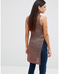 Коричневая вязаная туника от AX Paris