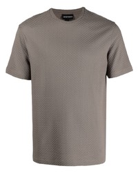 Мужская коричневая вязаная футболка с круглым вырезом от Emporio Armani