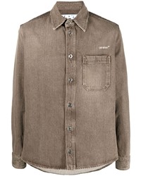 Мужская коричневая джинсовая рубашка от Off-White