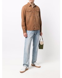 Мужская коричневая джинсовая рубашка от Eleventy