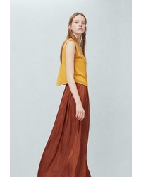 Коричневая длинная юбка от Mango