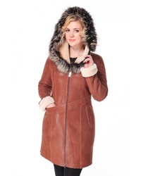 Женская коричневая дубленка от Спартак